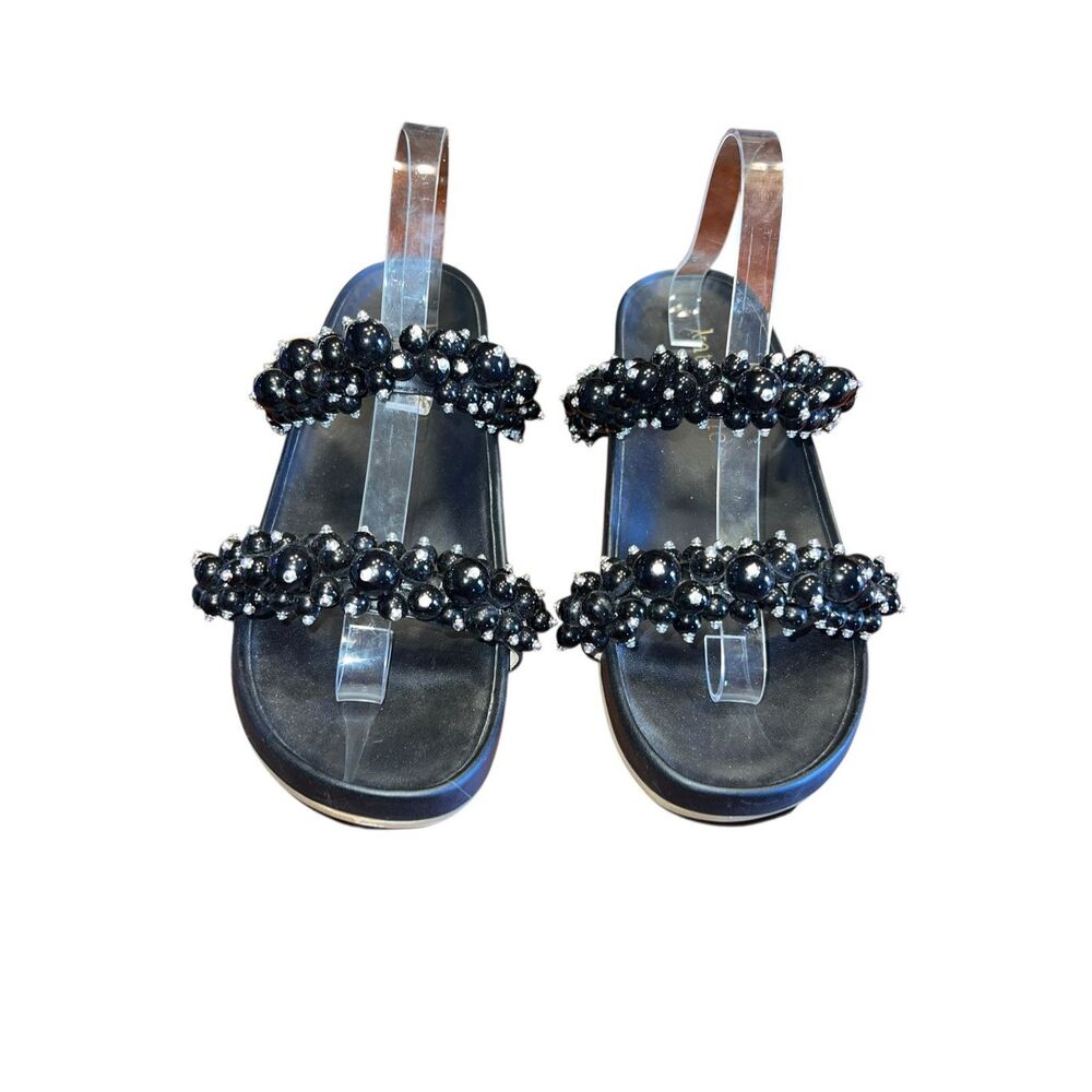 kate spade Black Beaded Double-Strap Sandals